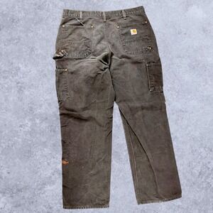 Carhartt Mens Loose Fit Double Knee Work Pants Black 38x30 Carpenter Trousers